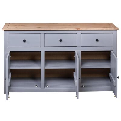 vidaXL Buffet Gris 135x40x80 cm Pin solide Assortiment Panama