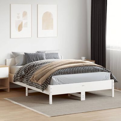 vidaXL Cadre de lit sans matelas blanc 120x200 cm bois de pin massif