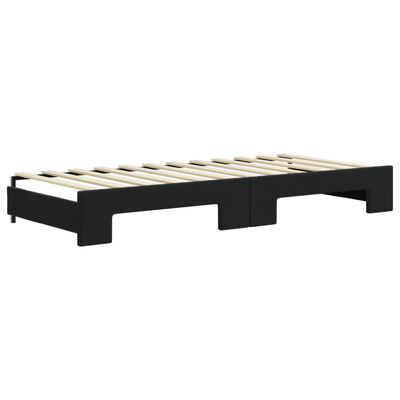 vidaXL Lit de jour avec gigogne sans matelas noir 90x200 cm