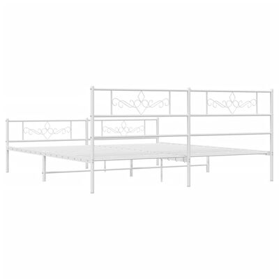 vidaXL Cadre de lit métal sans matelas et pied de lit blanc 200x200 cm