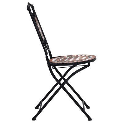 vidaXL Chaises de bistrot mosaïque lot de 2 Marron Céramique