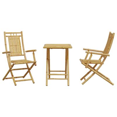 vidaXL Ensemble de bistro 3 pcs bambou