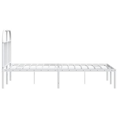 vidaXL Cadre de lit métal sans matelas et tête de lit blanc 120x200 cm