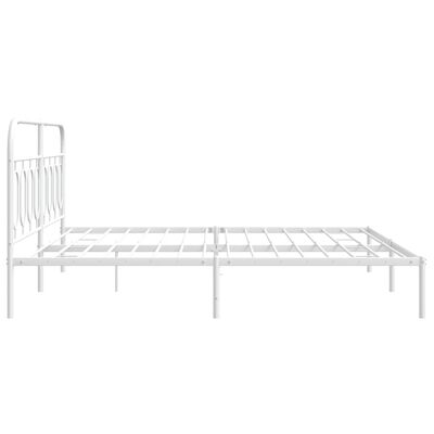 vidaXL Cadre de lit métal sans matelas et tête de lit blanc 183x213 cm