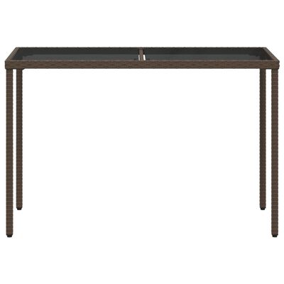 vidaXL Table de jardin dessus en verre marron 115x54x74 cm poly rotin