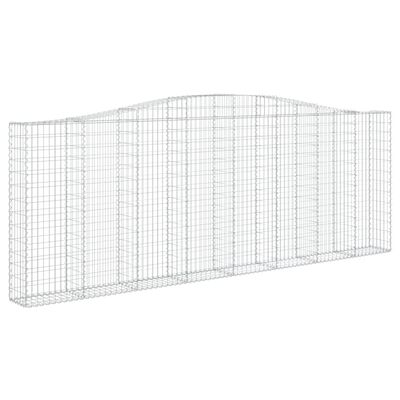 vidaXL Paniers à gabions arqués 2 pcs 400x30x140/160 cm Fer galvanisé