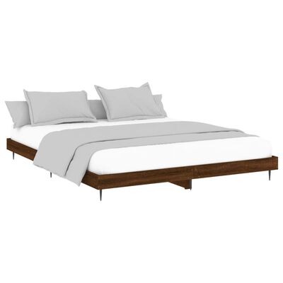 vidaXL Cadre de lit sans matelas chêne marron 150x200 cm