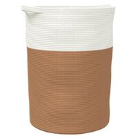 vidaXL Panier de rangement marron et blanc Ø49x65 cm coton