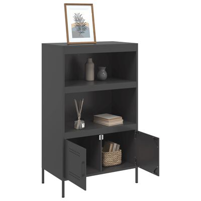 vidaXL Buffet haut noir 68x39x113 cm acier