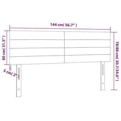 vidaXL Têtes de lit 2 pcs Noir 72x5x78/88 cm Velours