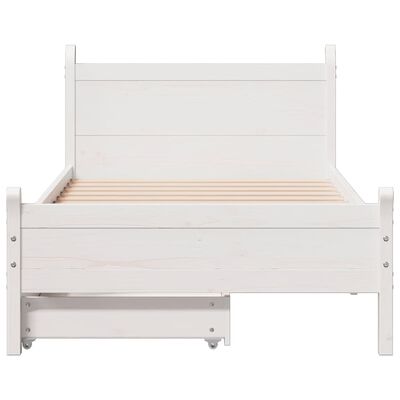 vidaXL Cadre de lit sans matelas blanc 90x200 cm bois de pin massif