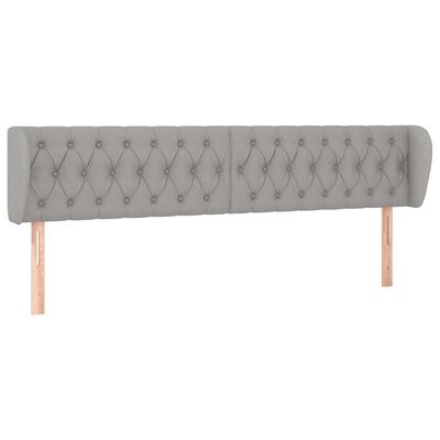 vidaXL Tête de lit avec oreilles Gris clair 203x23x78/88 cm Tissu