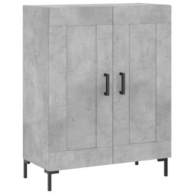 vidaXL Buffet haut Gris béton 69,5x34x180 cm Bois d'ingénierie