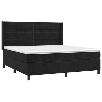 vidaXL Sommier à lattes de lit avec matelas Noir 180x200 cm Velours