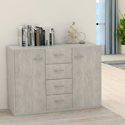 vidaXL Buffet Gris béton 88x30x65 cm Bois d'ingénierie