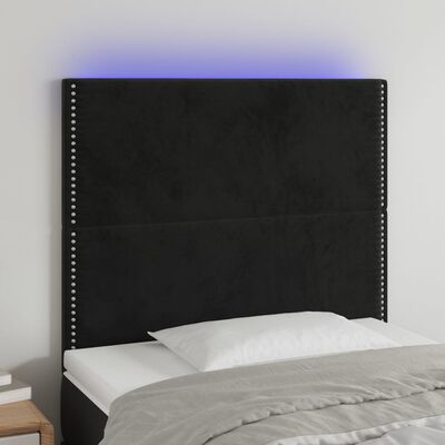 vidaXL Tête de lit à LED Noir 100x5x118/128 cm Velours