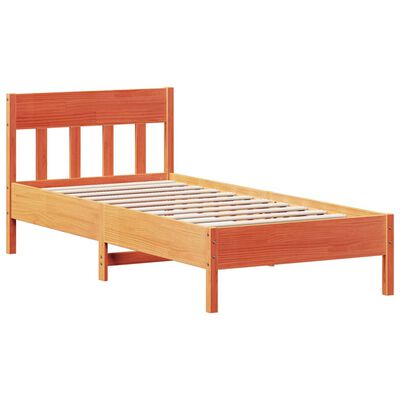 vidaXL Cadre de lit sans matelas cire marron 100x200cm bois pin massif