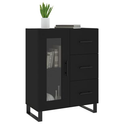 vidaXL Buffet noir 69,5x34x90 cm bois d'ingénierie