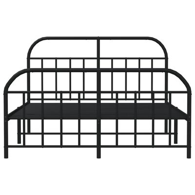 vidaXL Cadre de lit métal sans matelas avec pied de lit noir 140x200cm