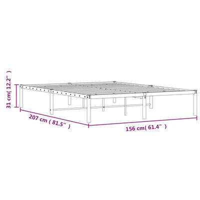 vidaXL Cadre de lit métal sans matelas blanc 150x200 cm