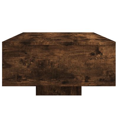 vidaXL Table basse avec lumières LED chêne fumé 85x55x31 cm