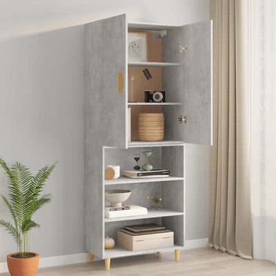 vidaXL Armoire murale suspendue Gris béton 69,5x34x90 cm