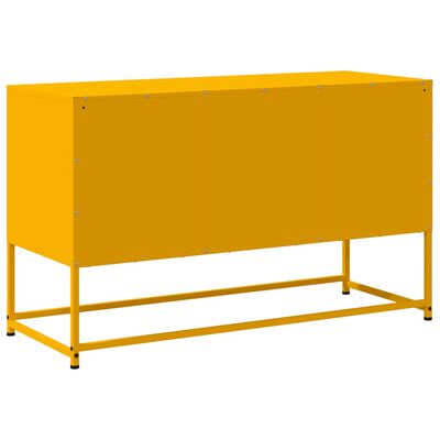 vidaXL Meuble TV jaune moutarde 100,5x39x60,5 cm acier