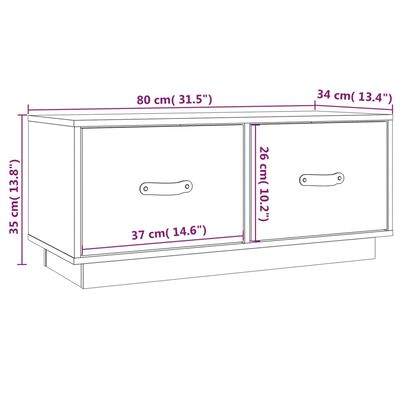 vidaXL Meuble TV 80x34x35 cm Bois de pin massif