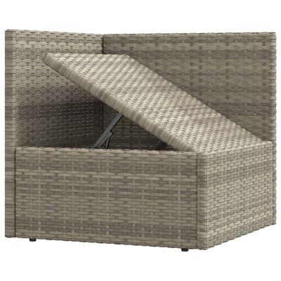 vidaXL Salon de jardin 8 pcs avec coussins Gris Résine tressée