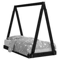 vidaXL Cadre de lit pour enfant noir 70x140 cm bois de pin massif