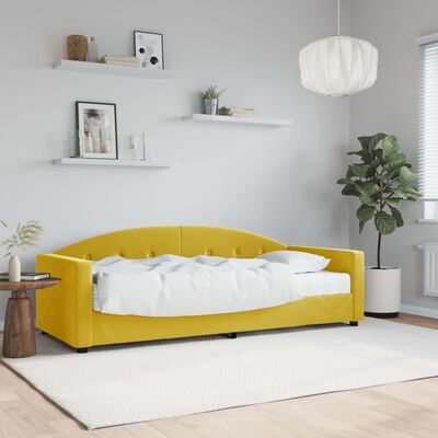 vidaXL Lit de jour avec matelas jaune 80x200 cm velours