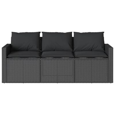 vidaXL Ensemble à manger de jardin coussins 2pcs noir résine tressée