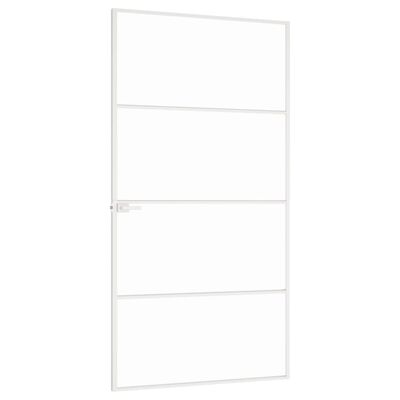 vidaXL Porte d'intérieur Blanc 102x201,5 cm Trempé verre aluminium fin