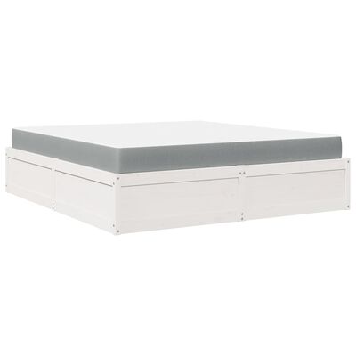 vidaXL Lit avec matelas blanc 180x200 cm bois massif de pin