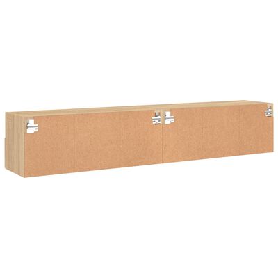 vidaXL Meubles TV muraux 2 pcs chêne sonoma 80x30x30cm bois ingénierie