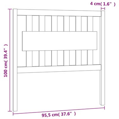 vidaXL Tête de lit Marron miel 95,5x4x100 cm Bois massif de pin