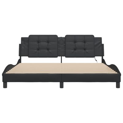 vidaXL Cadre de lit avec LED sans matelas noir 180x200 cm