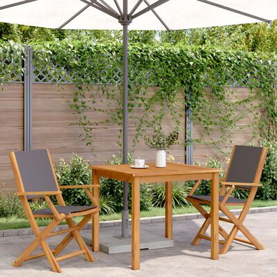 vidaXL Chaises de jardin lot de 2 anthracite bois acacia massif tissu