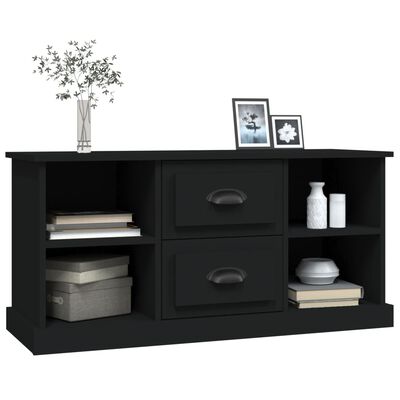 vidaXL Meuble TV noir 99,5x35,5x48 cm bois d'ingénierie