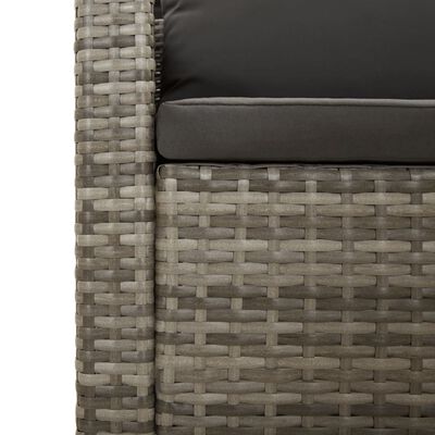 vidaXL Salon de jardin 7 pcs avec coussins Gris Résine tressée