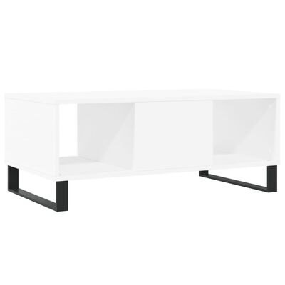 vidaXL Table basse Blanc 90x50x36,5 cm Bois d'ingénierie