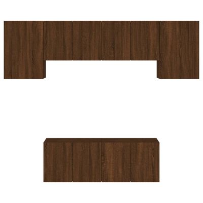 vidaXL Unités murales TV 6 pcs chêne marron bois d'ingénierie