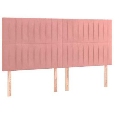 vidaXL Sommier à lattes de lit avec matelas Rose 160x200 cm Velours