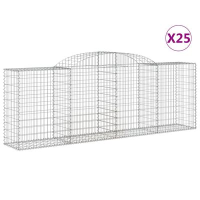 vidaXL Paniers à gabions arqués 25 pcs 300x50x100/120 cm fer galvanisé