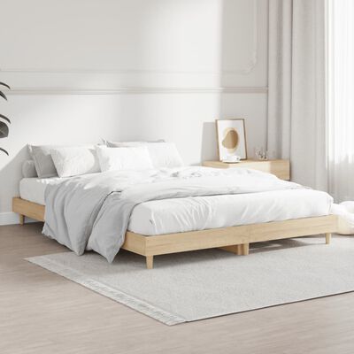 vidaXL Cadre de lit sans matelas chêne sonoma 135x190 cm