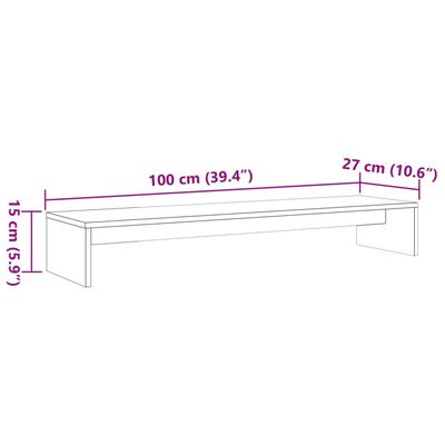 vidaXL Support de moniteur marron miel 100x27x15 cm bois de pin solide