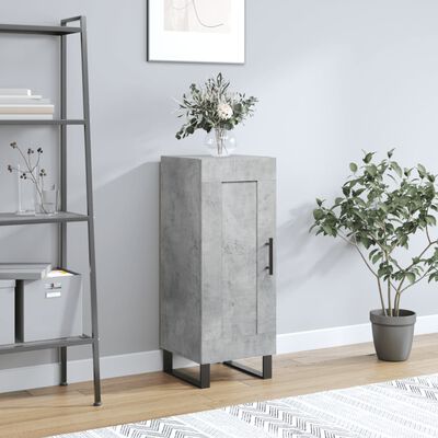 vidaXL Buffet Gris béton 34,5x34x90 cm Bois d'ingénierie