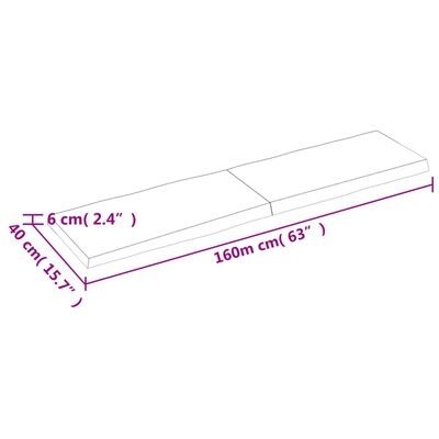 vidaXL Dessus de table bois massif traité bordure assortie