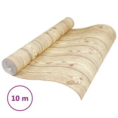 vidaXL Papier peint 3D grain de bois marron 10x0,53 m non tissé