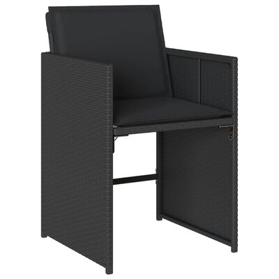 vidaXL Chaises de jardin lot de 4 avec coussins noir résine tressée